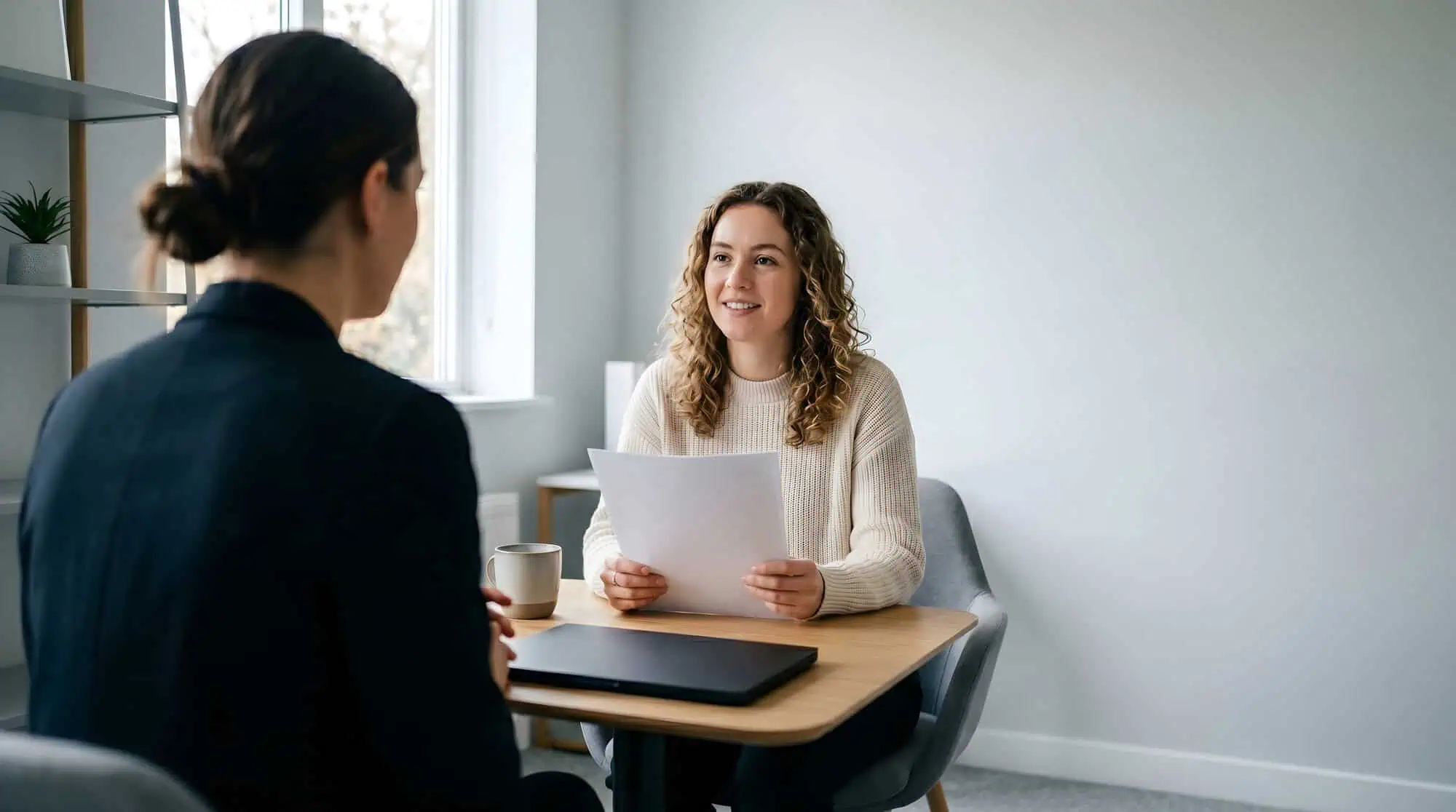 woman at an interview