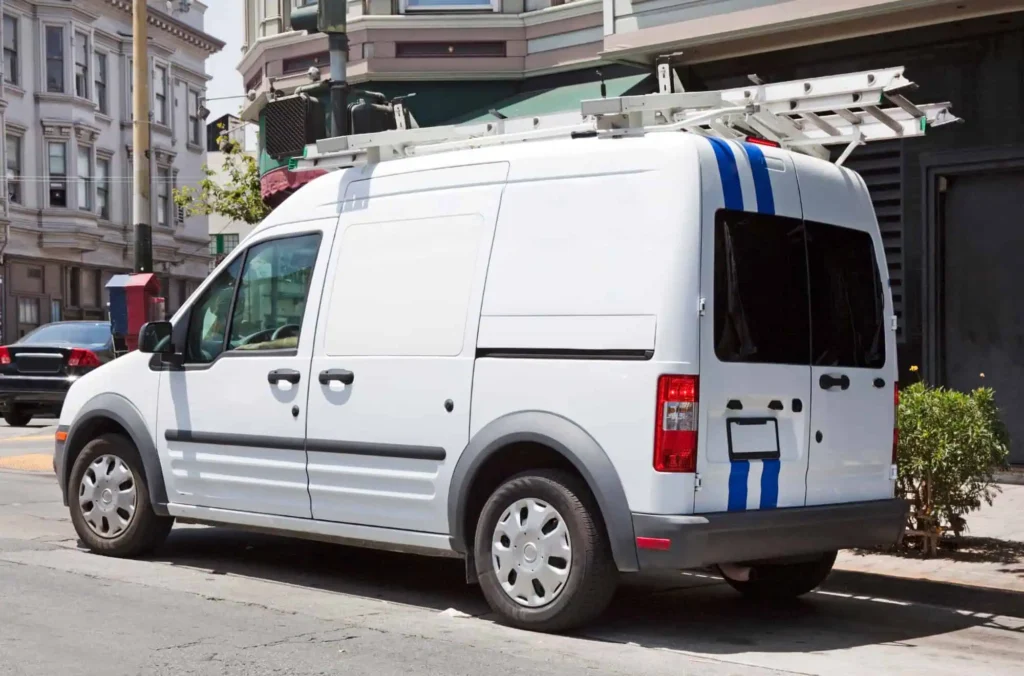 small white work van