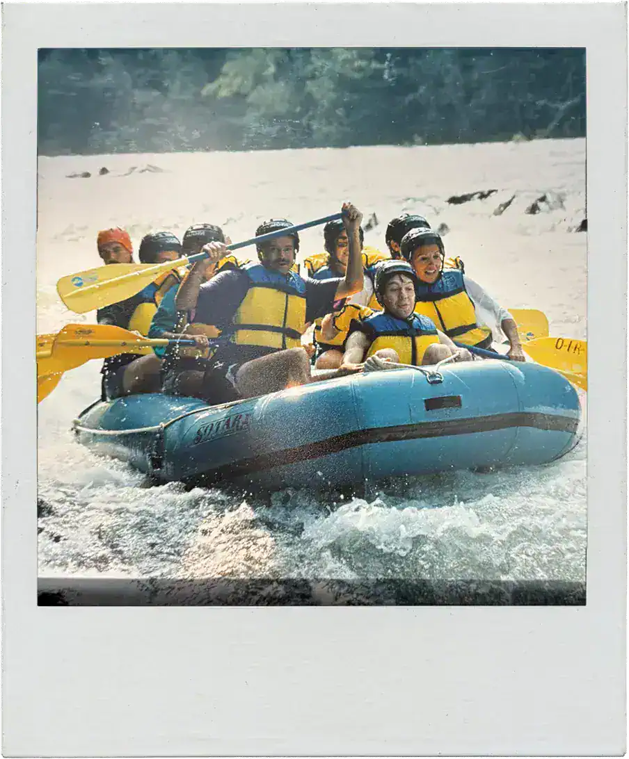 people white water rafting