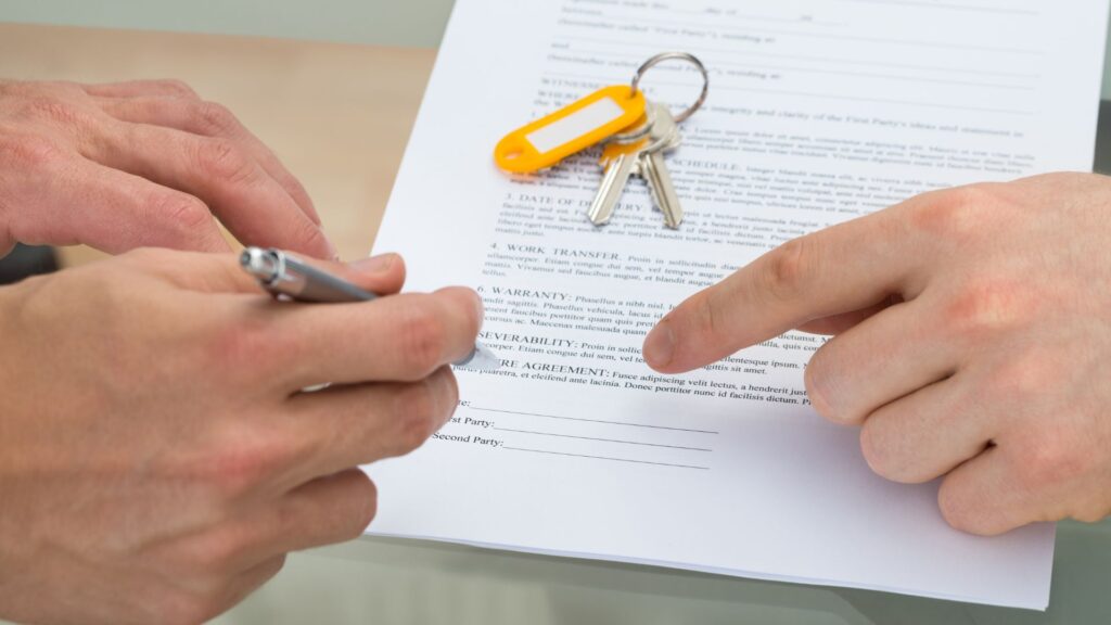 Person signing paperwork