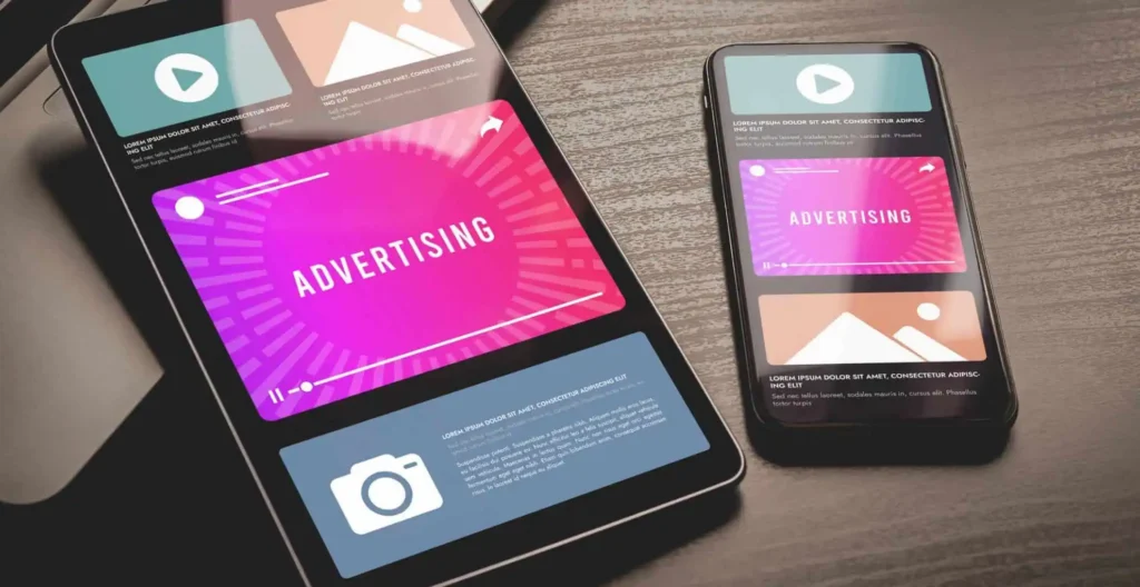Advertising video on phone.